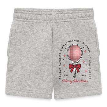 Amoureux du tennis drôles joyeux Noël - Short Bébé - gris chiné - Devant