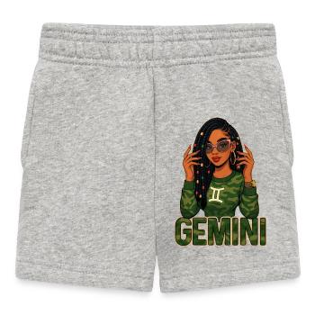 Gemini Queen – Loc'd Afro Girl Vibrant Spirit - Short Bébé - gris chiné - Devant