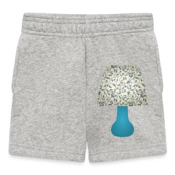 Blue Floral Scroll Lamp Shade - Baby Shorts - heather grey - Front