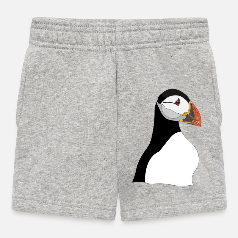 Empreinte de tête de macareux - Short Bébé - gris chiné