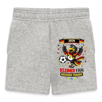 Kleiner Deutschland Fan – Adler Fußball 2026 - Baby Shorts - Grau meliert - Vorne