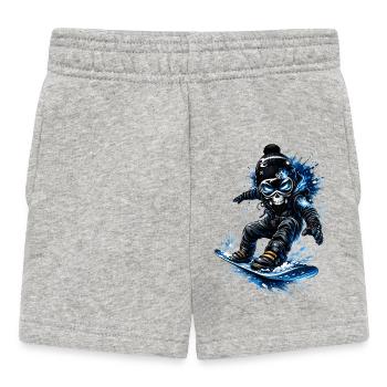 Snowboard Skull – streetwear stylé - Short Bébé - gris chiné - Devant