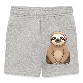 Caricature du paresseux câlin - Short Bébé - gris chiné - Devant