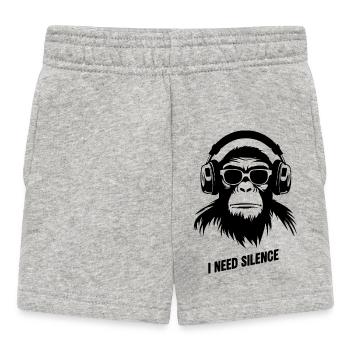 Affe und Schweigen - Baby Shorts - Grau meliert - Vorne