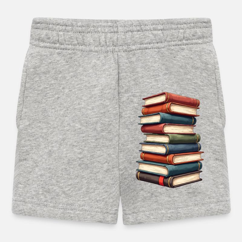 Bücher - Baby Shorts - Grau meliert