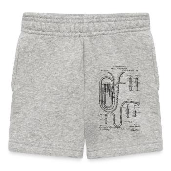 Patent Tuba Concerto Vintage Retro Technique - Baby Shorts - heather grey - Front