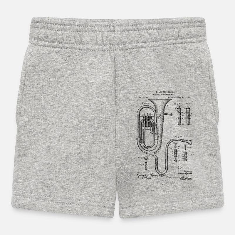 Concerto breveté pour tuba technique rétro vintage - Short Bébé - gris chiné