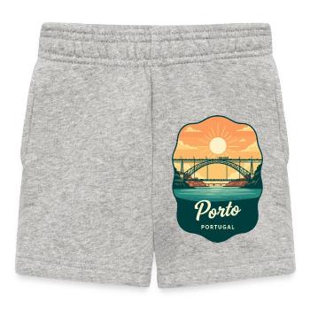 Insigne de voyage rétro du pont Luis de Porto Dom - Short Bébé - gris chiné - Devant