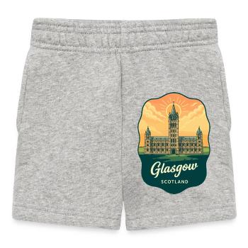 Badge de voyage Retro Sunset de Glasgow, Écosse - Short Bébé - gris chiné - Devant