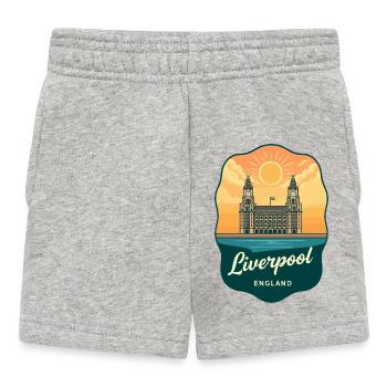 Liverpool Liver Building Retro-Abzeichen - Baby Shorts - Grau meliert - Vorne