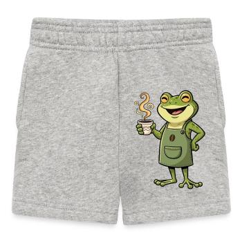 Délice Café Barista Grenouille - Short Bébé - gris chiné - Devant
