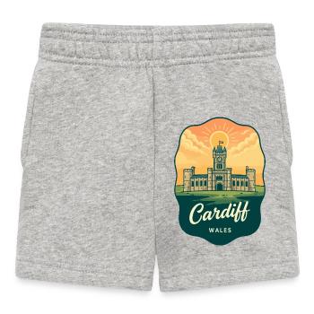 Cardiff Wales Retro Sunset Reiseabzeichen - Baby Shorts - Grau meliert - Vorne