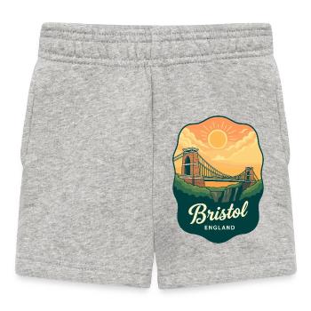 Bristol Clifton Bridge Vintage Sunset Abzeichen - Baby Shorts - Grau meliert - Vorne