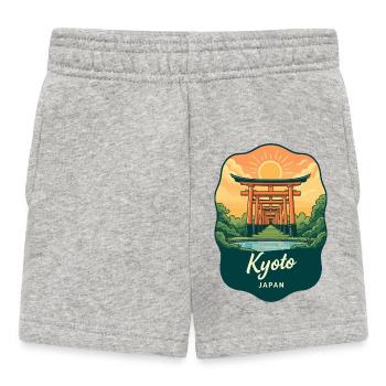Kyoto Golden Pavilion Vintage-Sonnenuntergangsabzeichen - Baby Shorts - Grau meliert - Vorne