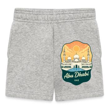 Abu Dhabi Grand Mosque Retro Sunset Badge - Baby Shorts - heather grey - Front