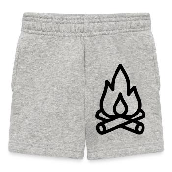 feu de camp - Short Bébé - gris chiné - Devant
