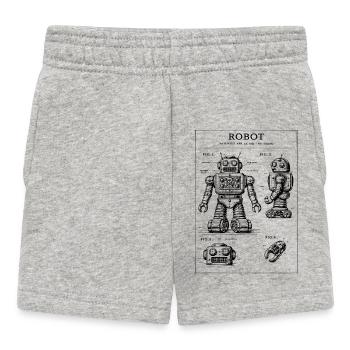 Vintage-Roboter-Patentblaupause - Baby Shorts - Grau meliert - Vorne