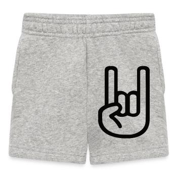 Signe de la main de roche – symbole des cornes en métal - Short Bébé - gris chiné - Devant