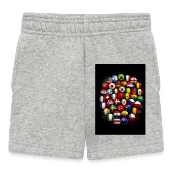 Balles de drapeau Football mondial - Short Bébé - gris chiné - Devant