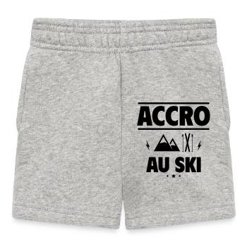 accro au ski - Short Bébé - gris chiné - Devant