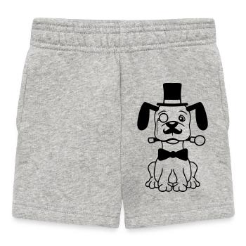 Chien M. Sir Cylindre Chapeau Monocle Lunettes Empire - Short Bébé - gris chiné - Devant