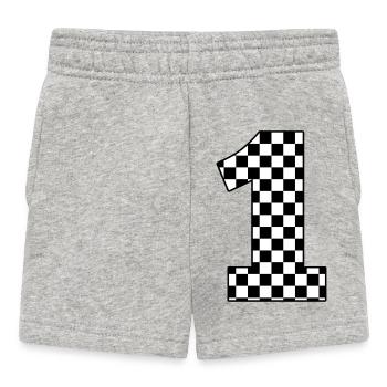 Numéro 1 à carreaux - Short Bébé - gris chiné - Devant