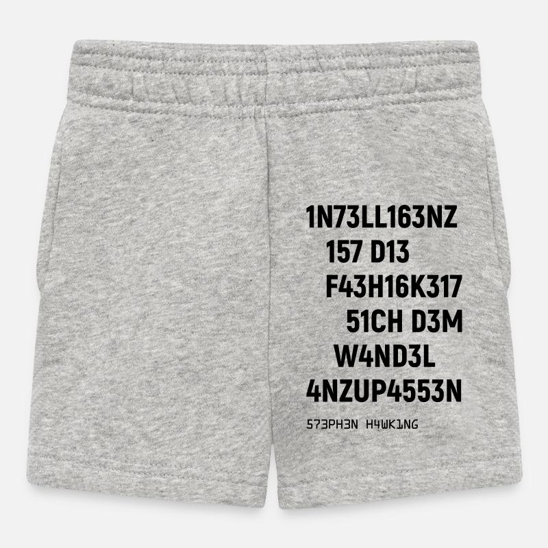 Leetspeak Intelligenz Spruch für Nerds und Hacker - Baby Shorts - Grau meliert