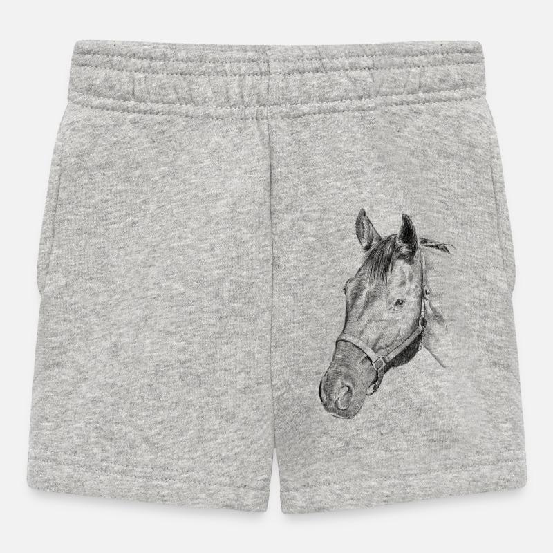 Pferd - Baby Shorts - Grau meliert