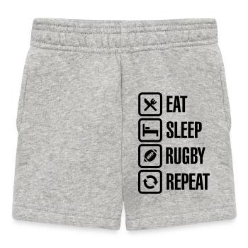 Eat Sleep Rugby Repeat - Baby Shorts - heather grey - Front