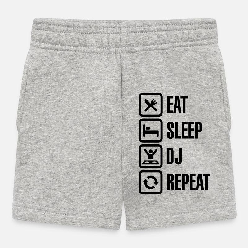Eat Sleep DJ Repeat - Short Bébé - gris chiné