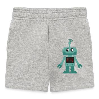 robot - Baby Shorts - heather grey - Front