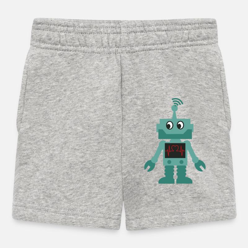 Roboter - Baby Shorts - Grau meliert
