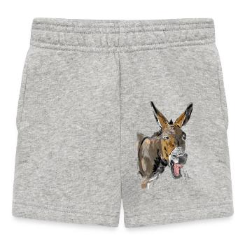 Esel Donkey Âne - Baby Shorts - Grau meliert - Vorne