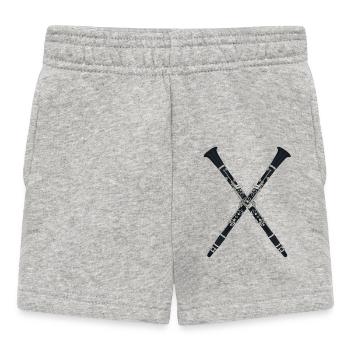 Clarinets Forming an X - Baby Shorts - heather grey - Front