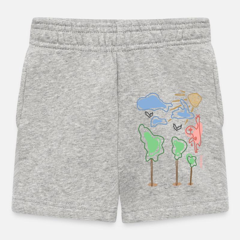 Süßes Gemälde, Kindermalerei - Baby Shorts - Grau meliert