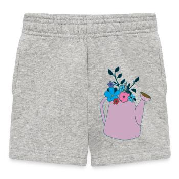 Arrosoir violet - Short Bébé - gris chiné - Devant