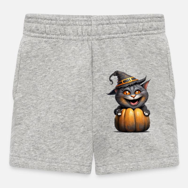 Chat d’Halloween - Short Bébé - gris chiné