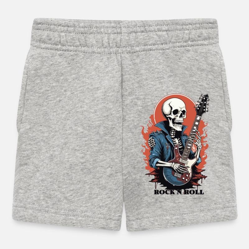 Squelette Rock 'n' Roll - Short Bébé - gris chiné