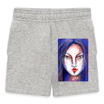 Farbkontrollierte Masken berührte Kunst - Baby Shorts - Grau meliert - Vorne
