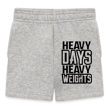Schwere Tage Schwere Gewichte Motivation Gym Liebhaber Gif - Baby Shorts - Grau meliert - Vorne