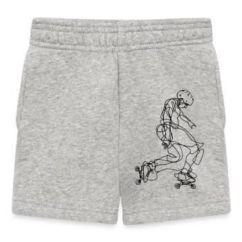 Roller Skater Zeichnung - Baby Shorts - Grau meliert - Vorne
