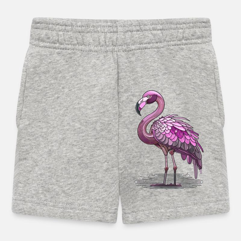 Flamant - Short Bébé - gris chiné