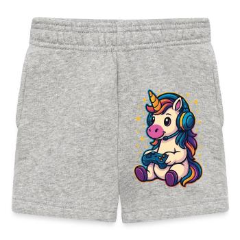 Licorne de jeu - Short Bébé - gris chiné - Devant
