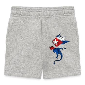 Drapeau de Cuba - Cuba - Silhouette de dragon - Short Bébé - gris chiné - Devant