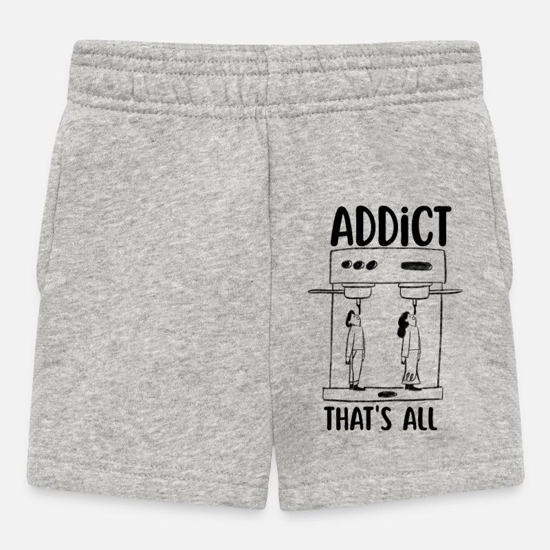 Addict au café  - Short Bébé - gris chiné
