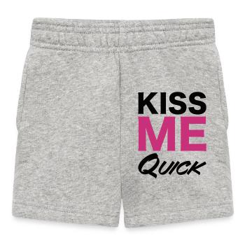 Kiss Me Quick Typography Design - Baby Shorts - heather grey - Front