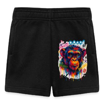 Graffiti-Affenportrait in bunten Farben - Baby Shorts - Schwarz - Vorne
