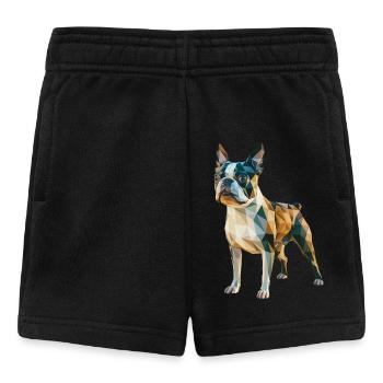 Französische Bulldogge - Cooles Low-Poly-Logo - Baby Shorts - Schwarz - Vorne