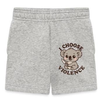 Koala “I Choose Violence” – Humour mignon et sarca - Short Bébé - gris chiné - Devant