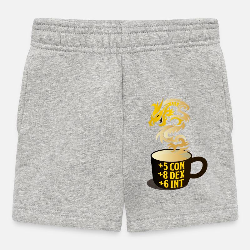 Dragon Steam RPG Stat Mug - Baby Shorts - heather grey